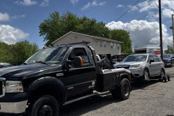 ProLift tow truck loading an SUV in the Cincinnati and Dayton area